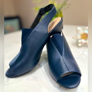 Alfani slingback open toe pumps- Navy